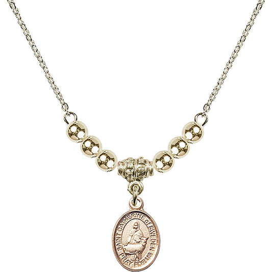 14kt Gold Filled Saint Catherine of Sweden Birthstone Necklace with Gold Filled Beads - 9336