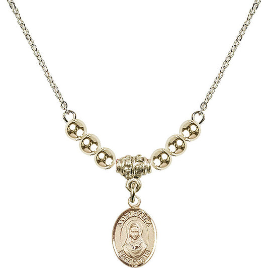 14kt Gold Filled Saint Rafka Birthstone Necklace with Gold Filled Beads - 9338