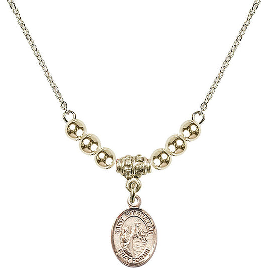 14kt Gold Filled Saint Nimatullah Birthstone Necklace with Gold Filled Beads - 9339