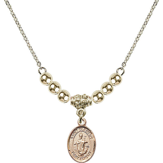 14kt Gold Filled Saint Clement Birthstone Necklace with Gold Filled Beads - 9340
