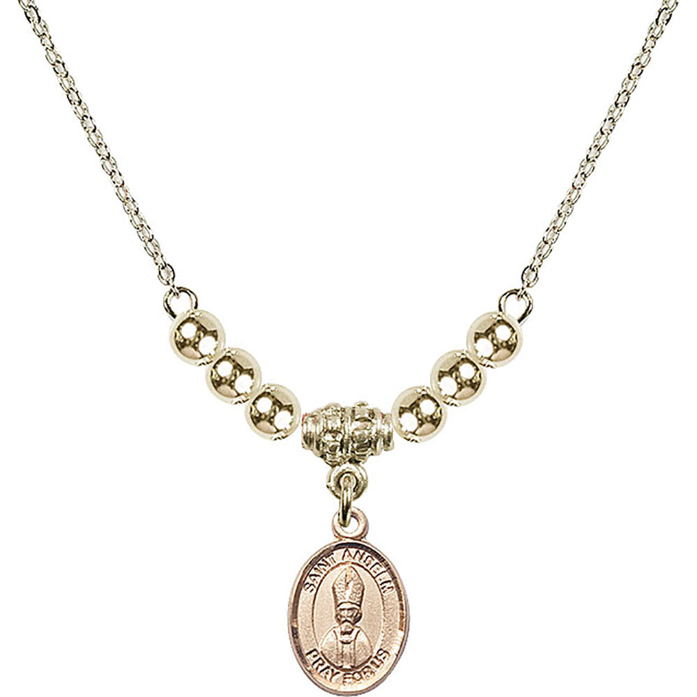 14kt Gold Filled Saint Anselm of Canterbury Birthstone Necklace with Gold Filled Beads - 9342