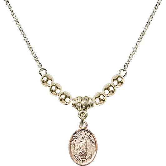 14kt Gold Filled Our Lady of Tears Birthstone Necklace with Gold Filled Beads - 9346