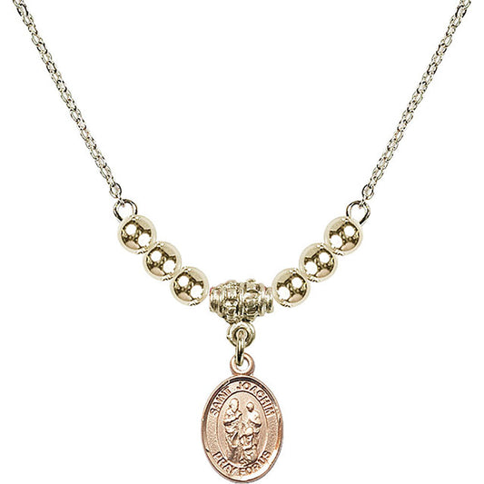 14kt Gold Filled Saint Joachim Birthstone Necklace with Gold Filled Beads - 9348