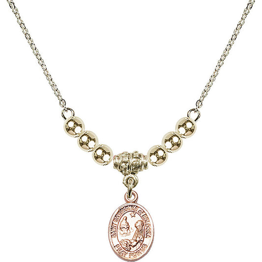 14kt Gold Filled Saint Catherine of Bologna Birthstone Necklace with Gold Filled Beads - 9354
