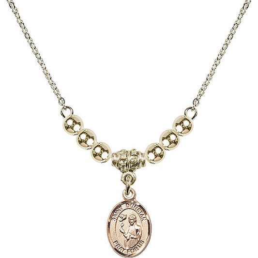 14kt Gold Filled Saint Dunstan Birthstone Necklace with Gold Filled Beads - 9355