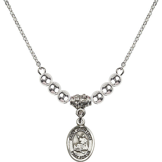 Sterling Silver Saint John Licci Birthstone Necklace with Sterling Silver Beads - 9358