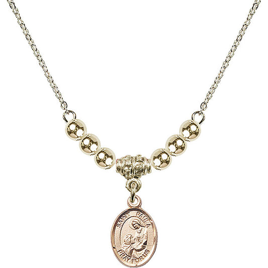 14kt Gold Filled Saint Paula Birthstone Necklace with Gold Filled Beads - 9359