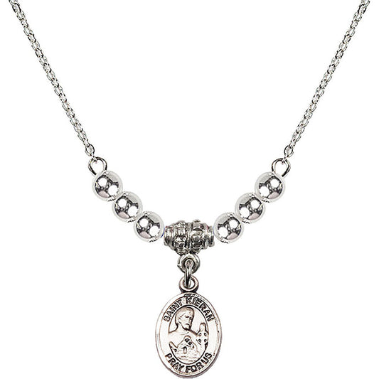 Sterling Silver Saint Kieran Birthstone Necklace with Sterling Silver Beads - 9367