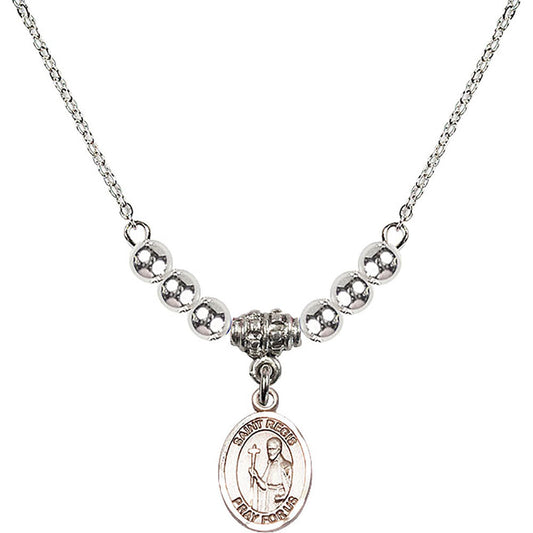 Sterling Silver Saint Regis Birthstone Necklace with Sterling Silver Beads - 9380