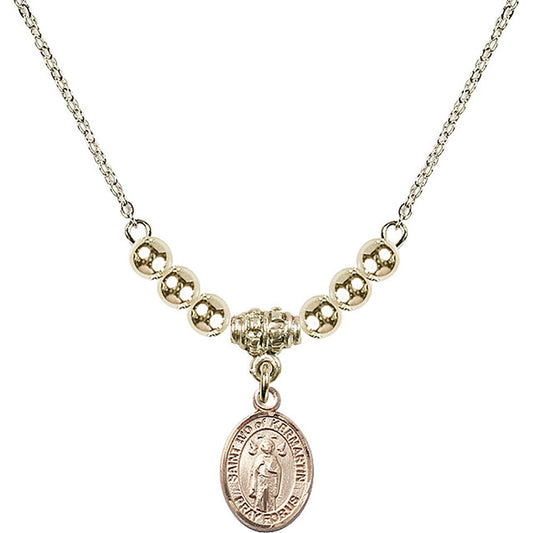 14kt Gold Filled Saint Ivo of Kelmartin Birthstone Necklace with Gold Filled Beads - 9384