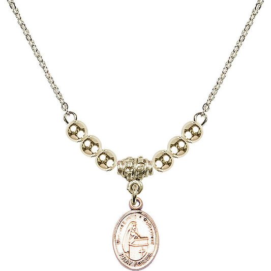 14kt Gold Filled Blessed Emilee Doultremont Birthstone Necklace with Gold Filled Beads - 9390