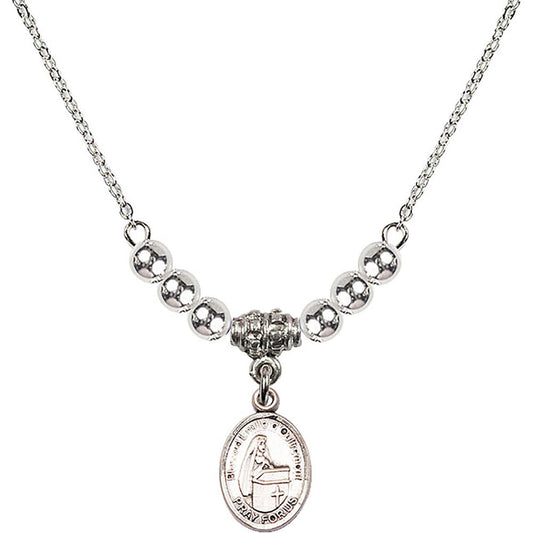 Sterling Silver Blessed Emilee Doultremont Birthstone Necklace with Sterling Silver Beads - 9390