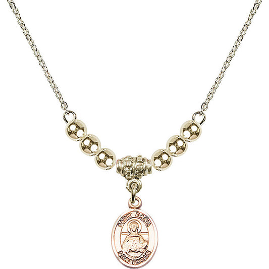 14kt Gold Filled Saint Daria Birthstone Necklace with Gold Filled Beads - 9396