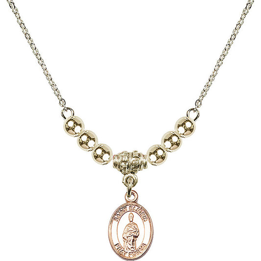 14kt Gold Filled Saint Eligius Birthstone Necklace with Gold Filled Beads - 9402
