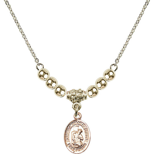 14kt Gold Filled Blessed Herman the Cripple Birthstone Necklace with Gold Filled Beads - 9403