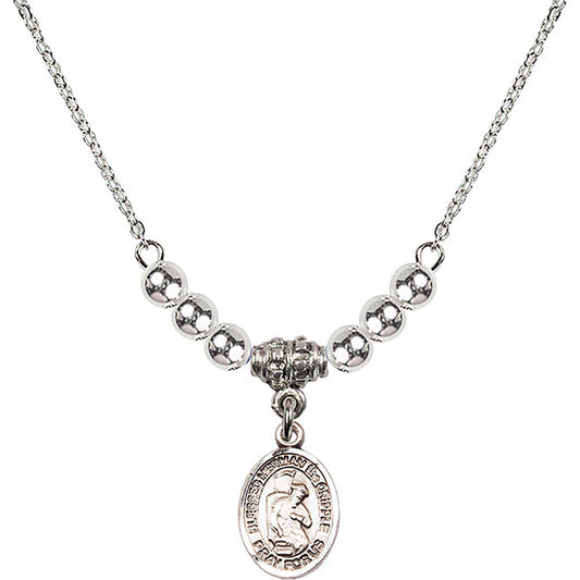 Sterling Silver Blessed Herman the Cripple Birthstone Necklace with Sterling Silver Beads - 9403