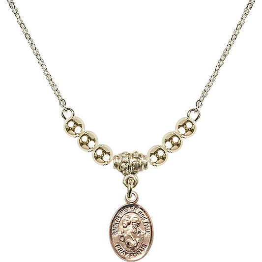 14kt Gold Filled Saints Peter & Paul Birthstone Necklace with Gold Filled Beads - 9410