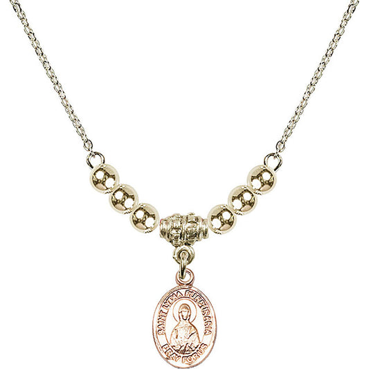 14kt Gold Filled Saint Lydia Purpuraria Birthstone Necklace with Gold Filled Beads - 9411
