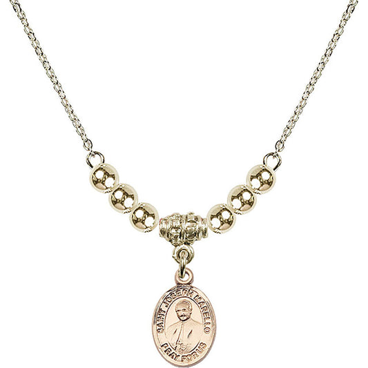 14kt Gold Filled Saint Joseph Marello Birthstone Necklace with Gold Filled Beads - 9430