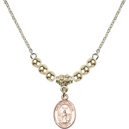 14kt Gold Filled Saint Medard of Noyon Birthstone Necklace with Gold Filled Beads - 9444