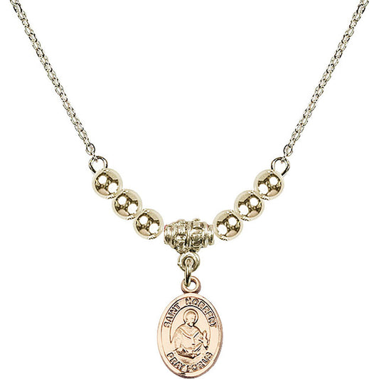 14kt Gold Filled Saint Norbert of Xanten Birthstone Necklace with Gold Filled Beads - 9447