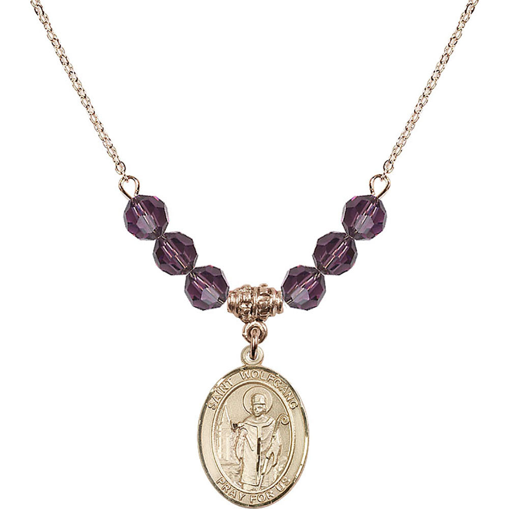 14kt Gold Filled Saint Wolfgang Birthstone Necklace with Amethyst Beads - 8323