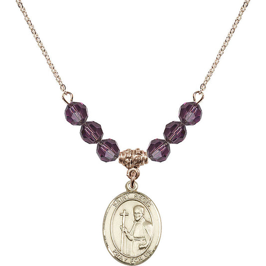 14kt Gold Filled Saint Regis Birthstone Necklace with Amethyst Beads - 8380
