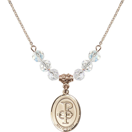 14kt Gold Filled Matrimony Birthstone Necklace with Crystal Beads - 0869