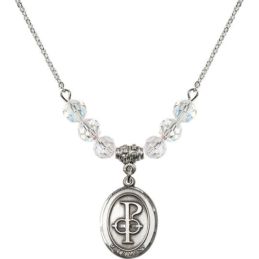 Sterling Silver Matrimony Birthstone Necklace with Crystal Beads - 0869