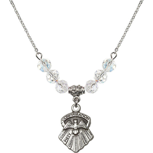 Sterling Silver Seven Gifts Birthstone Necklace with Crystal Beads - 0886