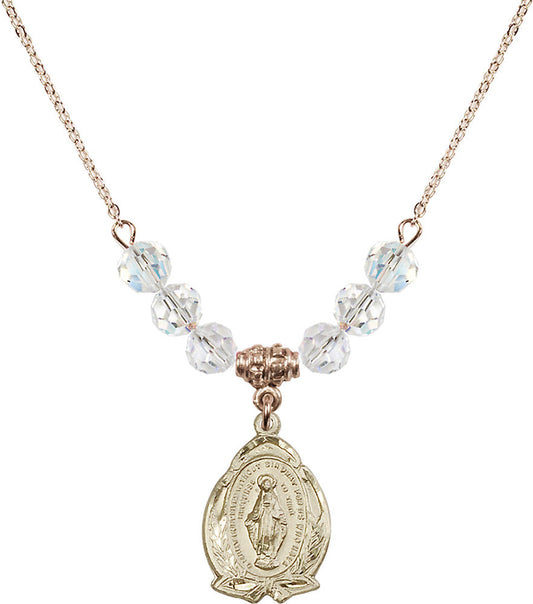 14kt Gold Filled Miraculous Birthstone Necklace with Crystal Beads - 1481