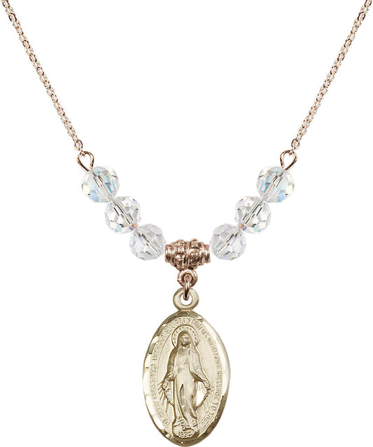 14kt Gold Filled Miraculous Birthstone Necklace with Crystal Beads - 1615