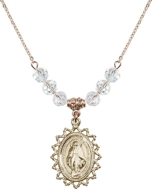 14kt Gold Filled Miraculous Birthstone Necklace with Crystal Beads - 1619