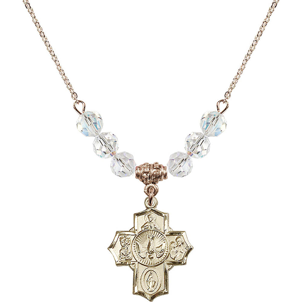 14kt Gold Filled 5-Way Birthstone Necklace with Crystal Beads - 2090