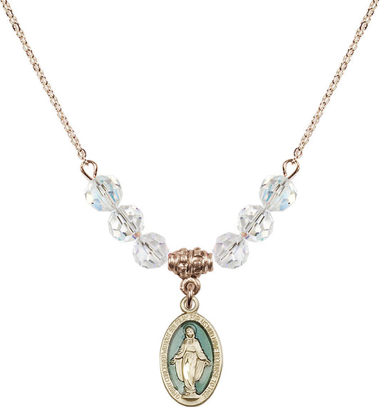 14kt Gold Filled Miraculous Birthstone Necklace with Crystal Beads - 4122