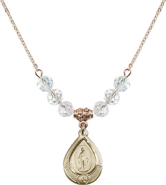 14kt Gold Filled Miraculous Birthstone Necklace with Crystal Beads - 4144