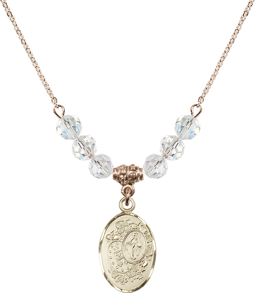 14kt Gold Filled Miraculous Birthstone Necklace with Crystal Beads - 5682