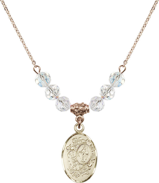 14kt Gold Filled Miraculous Birthstone Necklace with Crystal Beads - 5682