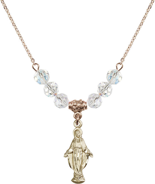 14kt Gold Filled Miraculous Birthstone Necklace with Crystal Beads - 5900