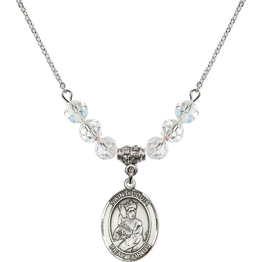 Sterling Silver Saint Louis Birthstone Necklace with Crystal Beads - 8081