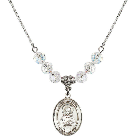 Sterling Silver Saint Lillian Birthstone Necklace with Crystal Beads - 8226