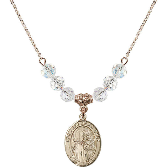 14kt Gold Filled San Juan de la Cruz Birthstone Necklace with Crystal Beads - 8232