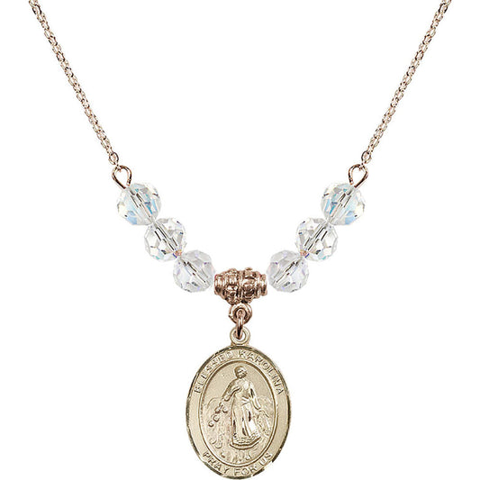 14kt Gold Filled Blessed Karolina Kozkowna Birthstone Necklace with Crystal Beads - 8283