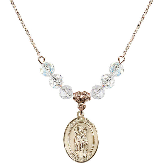 14kt Gold Filled Saint Ronan Birthstone Necklace with Crystal Beads - 8315
