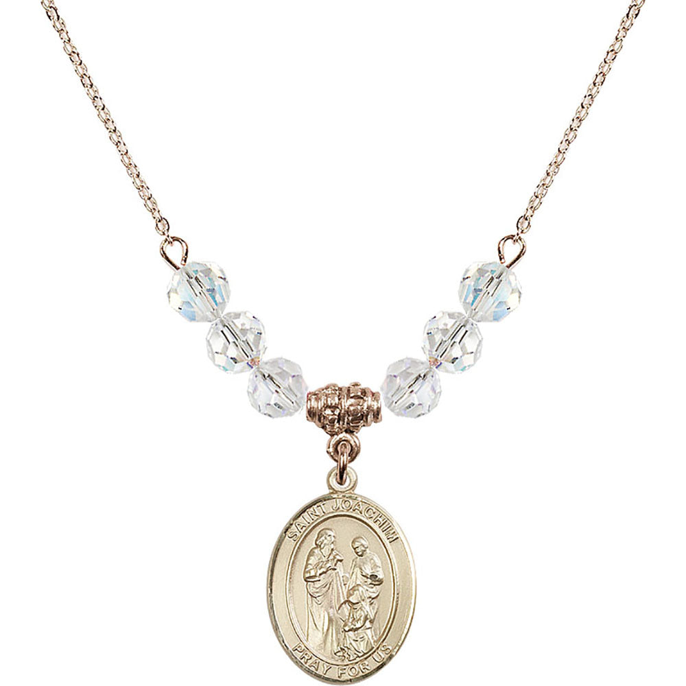 14kt Gold Filled Saint Joachim Birthstone Necklace with Crystal Beads - 8348