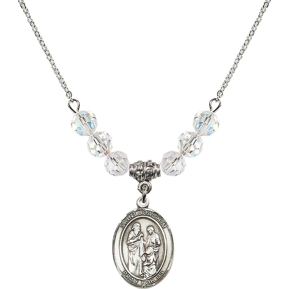 Sterling Silver Saint Joachim Birthstone Necklace with Crystal Beads - 8348