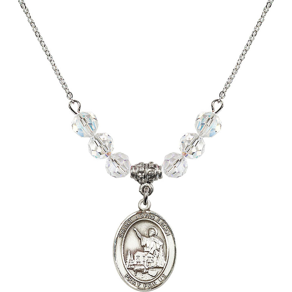 Sterling Silver Saint John Licci Birthstone Necklace with Crystal Beads - 8358