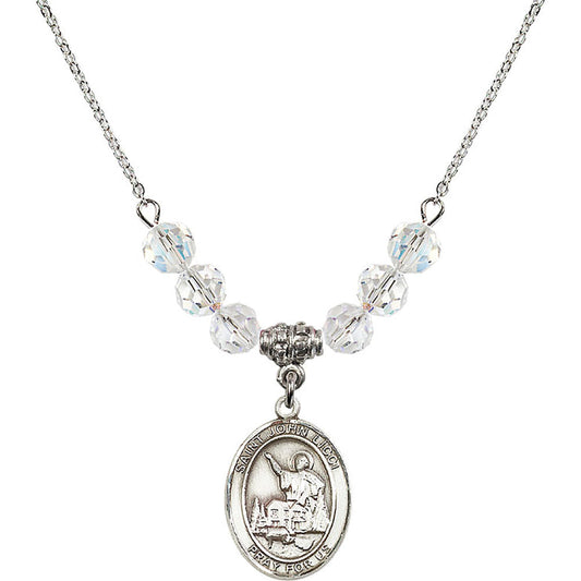Sterling Silver Saint John Licci Birthstone Necklace with Crystal Beads - 8358