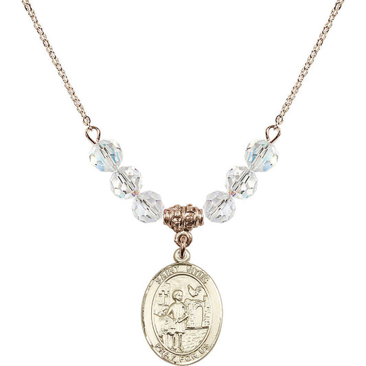 14kt Gold Filled Saint Vitus Birthstone Necklace with Crystal Beads - 8368
