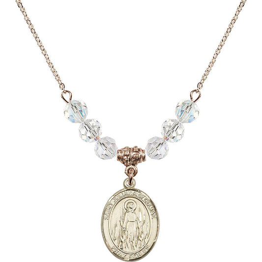 14kt Gold Filled Saint Juliana of Cumae Birthstone Necklace with Crystal Beads - 8372